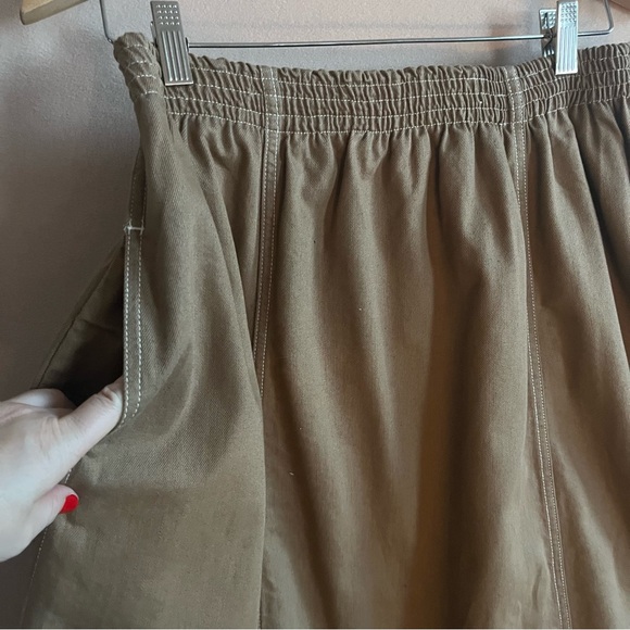 Kowtow Triangle Skirt Organic Cotton Earth Denim Camel Size XL - Picture 3 of 14
